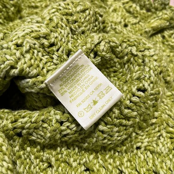 Sigrid Olsen Cable Knit Sweater Fisherman Pullover Jumper Pointelle Green XS - Picture 5 of 7